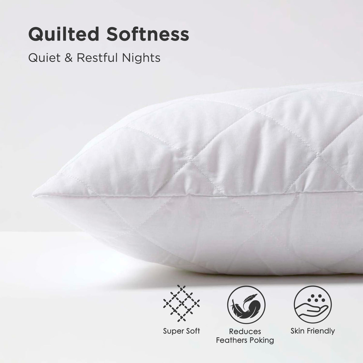 Cotton Rich Quilted Pillow Protectors | King | White