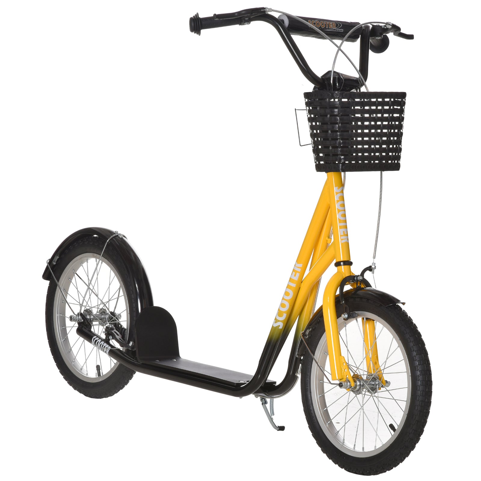 Kids Kick Scooter Teen Ride On Adjustable Children Scooter With Brakes | Orange