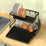 2 Tier Dish Drying Rack With Drainboards
