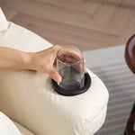 HOMCOM Manual Recliner Swivel Lounge Chair With Footrest, Cream White