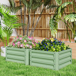 Set Of 2 Raised Garden Bed Galvanised Planter Box | Green