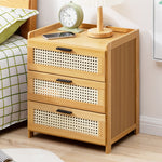 Wooden 3-drawers Nightstand For Bedroom