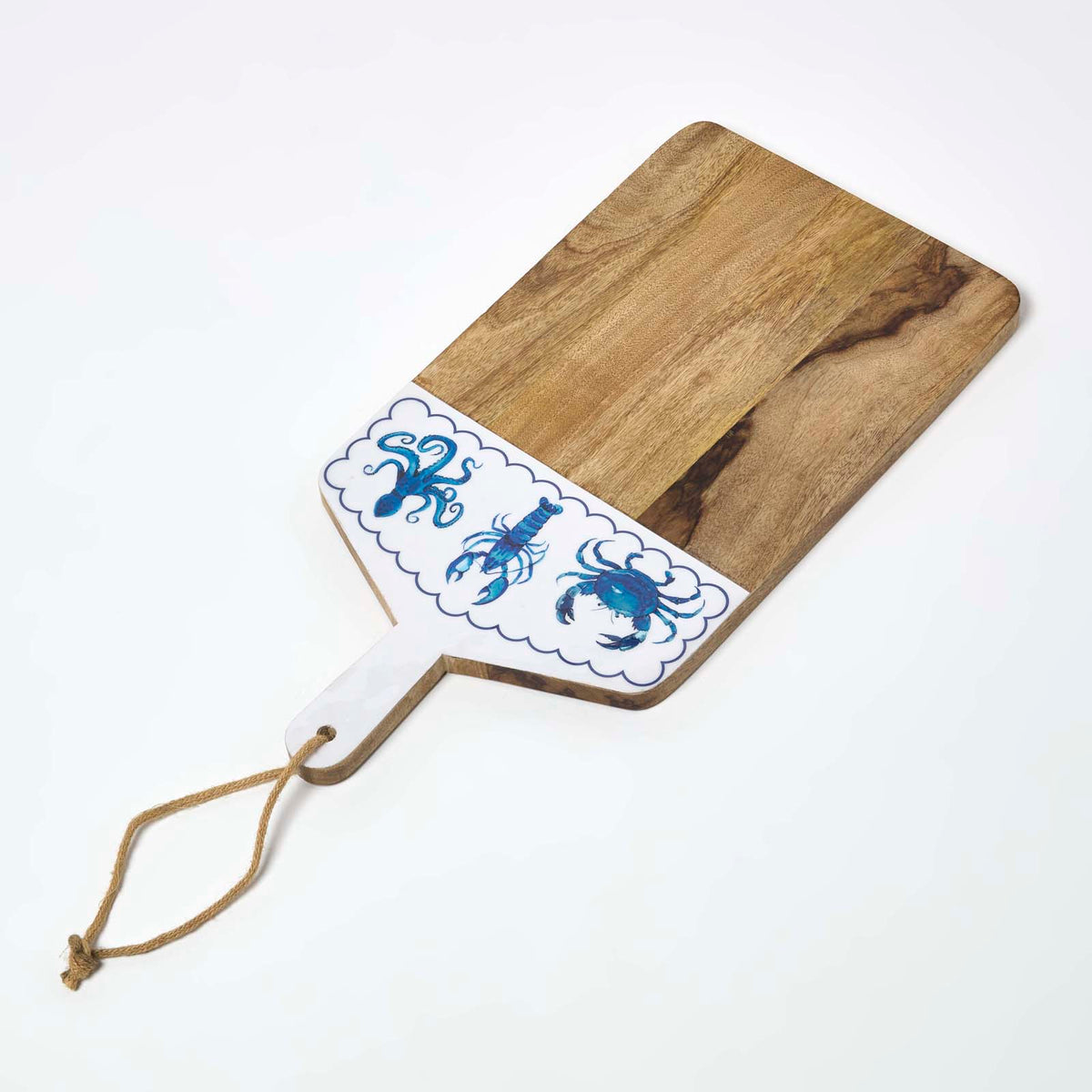 HOMESCAPES Sea Animal Mango Wood Chopping Board