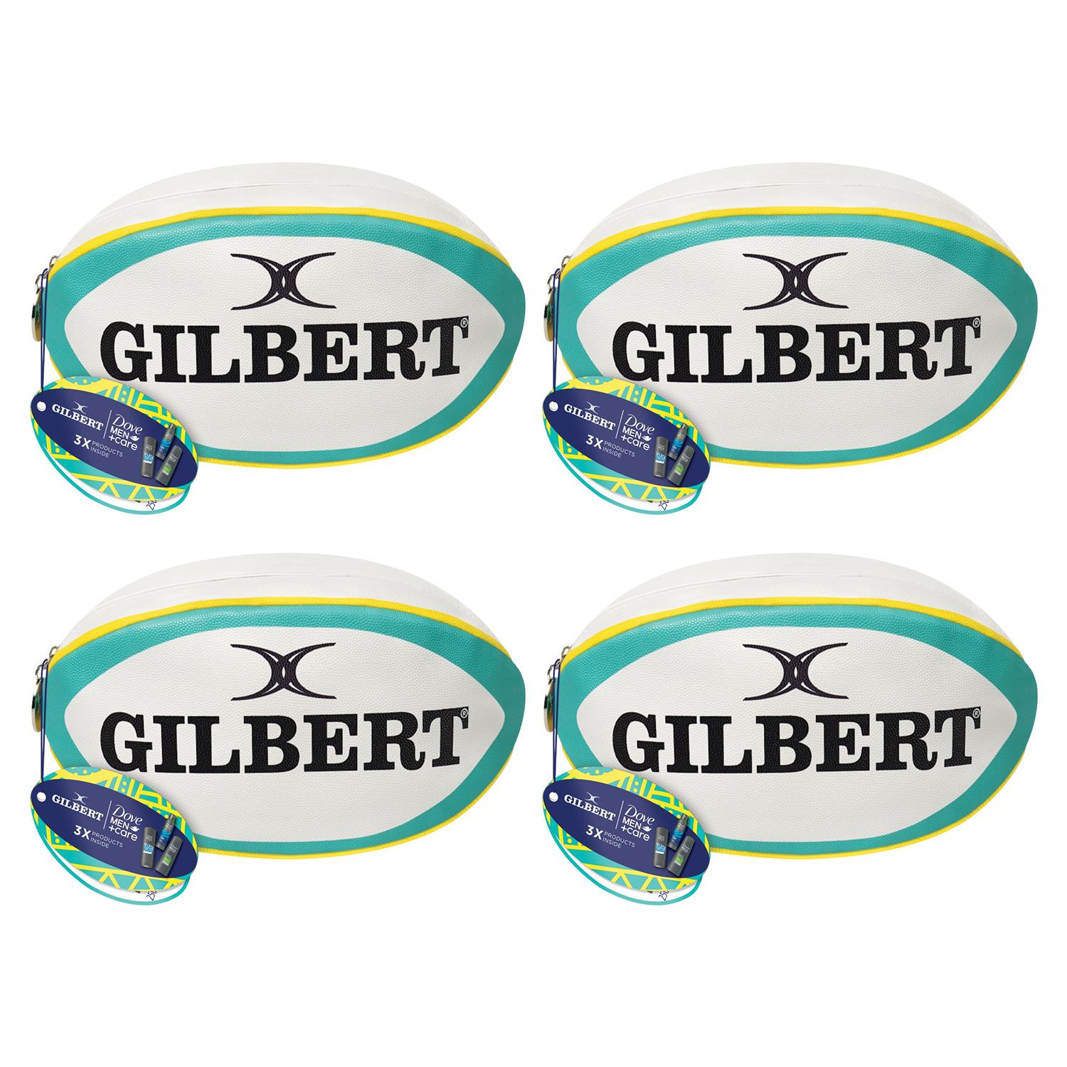 X Gilbert Rugby Ball Edition Washbag Gift Set For Him, 3 Piece | Set of 4