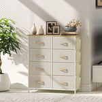 Fabric Chest Of Drawers, 8 Drawer Dresser For Bedroom | Beige