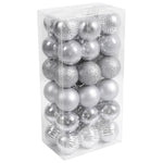 36 Pieces Xmas Ball Ornament Christmas Tree Deluxe Bauble Set | Silver