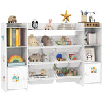 Kids Toy Storage Organiser With 8 Removable Storage Bins | White