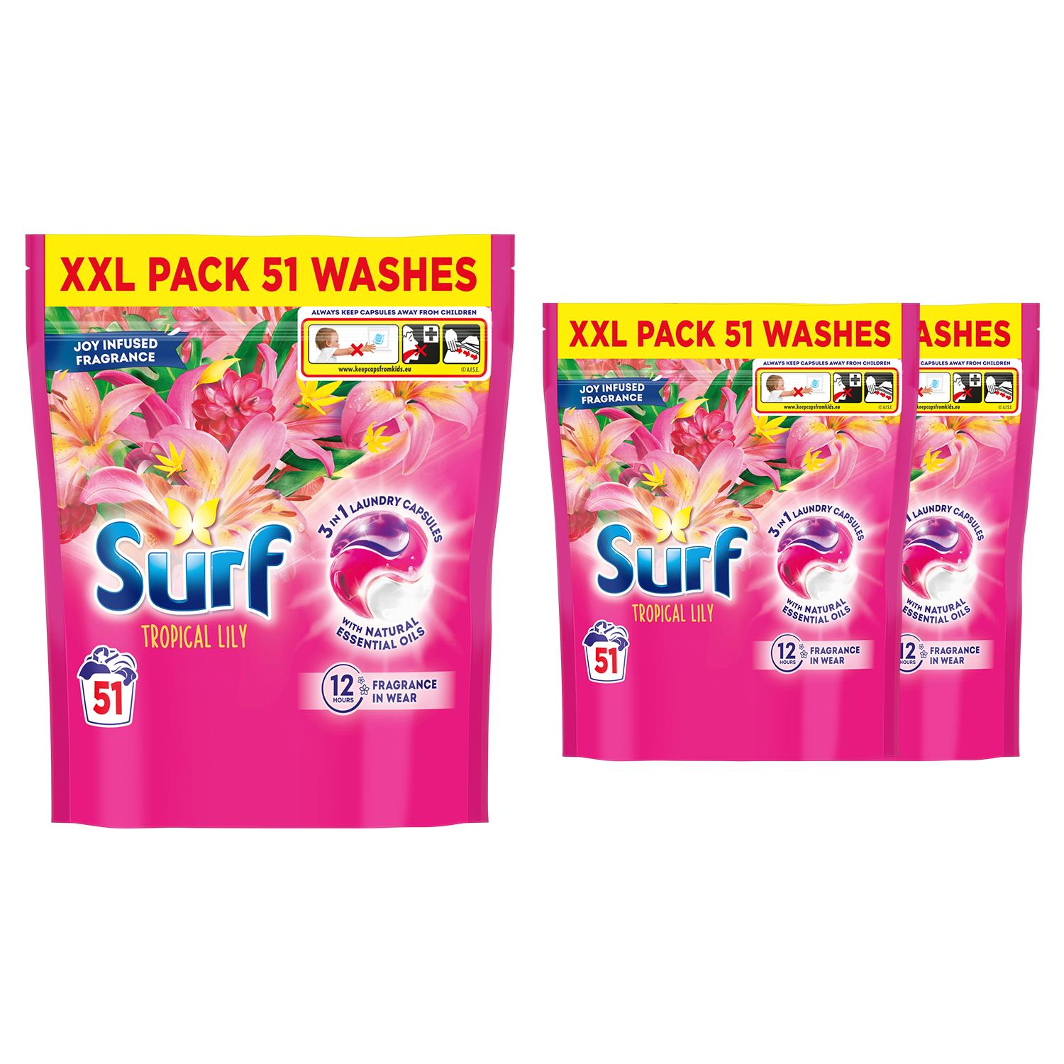 3 In 1 Laundry Washing Detergent Capsules Tropical Lily | 153 Washes