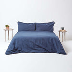 Luxury Linen Deep Fitted Sheet | King | Navy Blue
