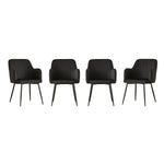 San Diego Marble Top Dining Table With Charlotte Velvet Chairs | Black