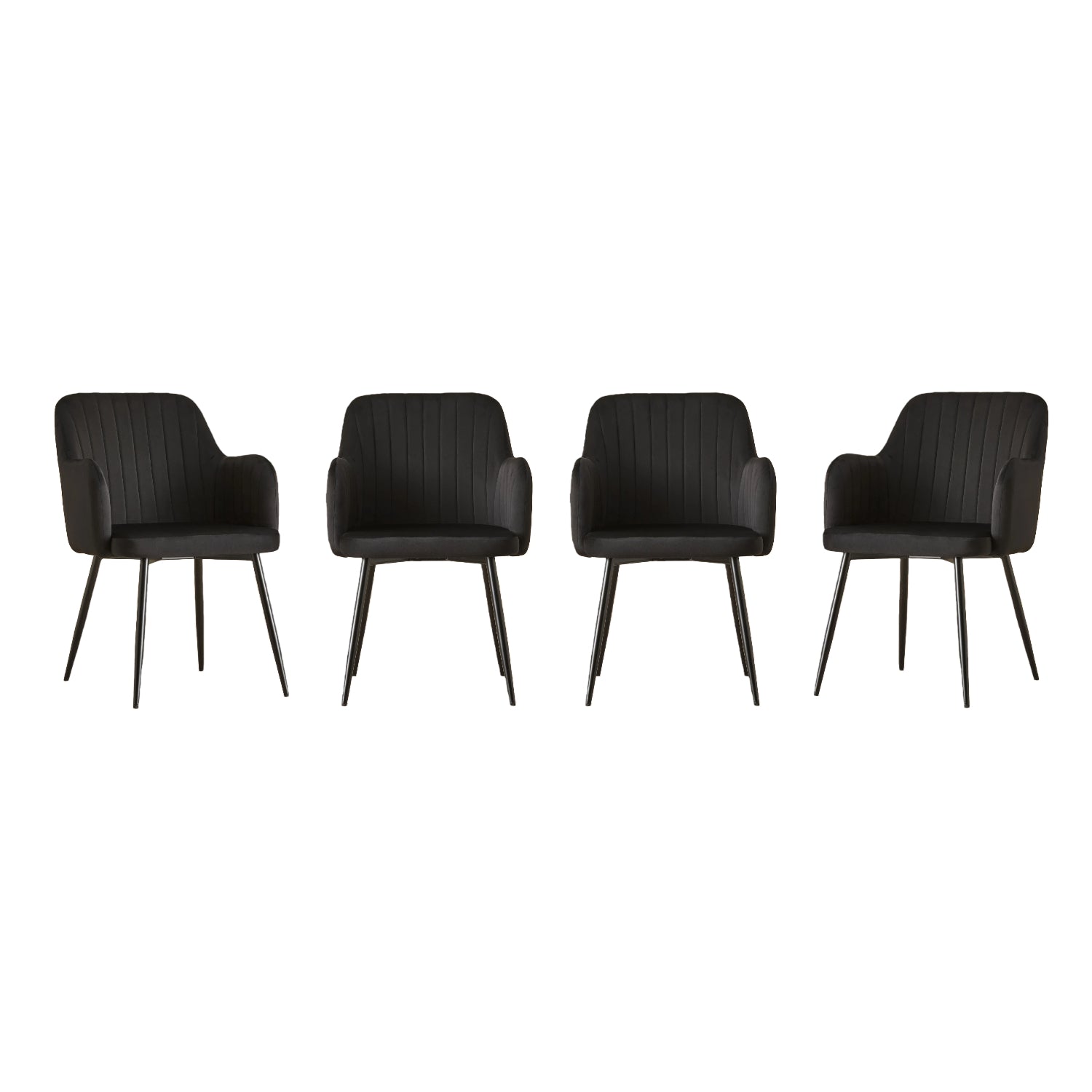 San Diego Marble Top Dining Table With Charlotte Velvet Chairs | Black