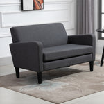 Linen Curved 2 Seat Sofa Loveseat With Thick Cushion