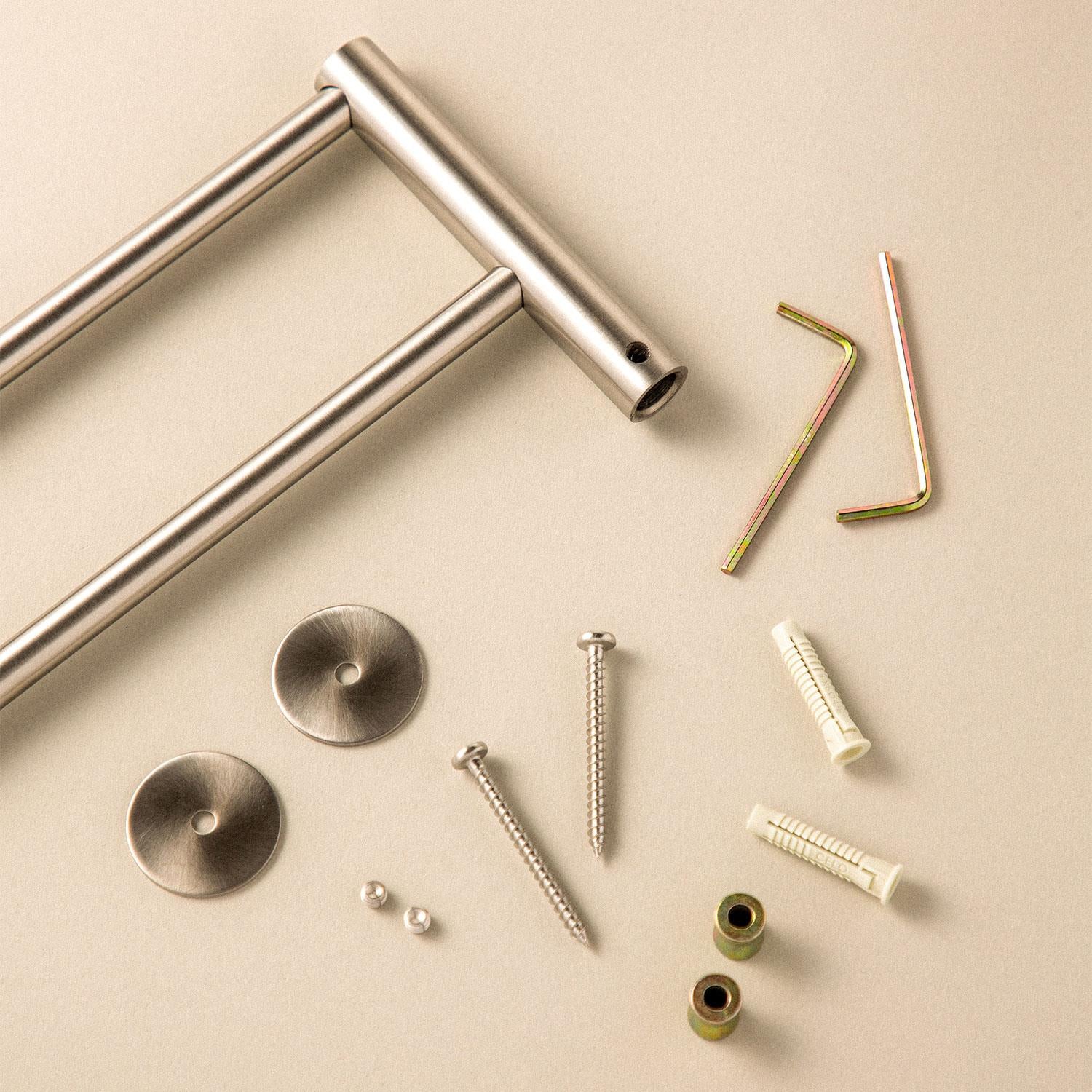 Double Towel Rack Matt Black Logic (60cm)