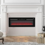 102/127cm Electric Fireplace Recessed Wall Mounted Black | Large | Black