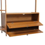Bamboo Freestanding Clothes Rack Garment Organizer With Storage Shelves For Closet Or Bedroom | Large | Brown