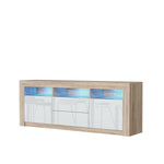 Shine Tv Unit 160cm With Led Lights | Natural Oak