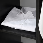 Rolling Open Wardrobe Hanging Rail Storage Shelves Clothes | One Size | Black