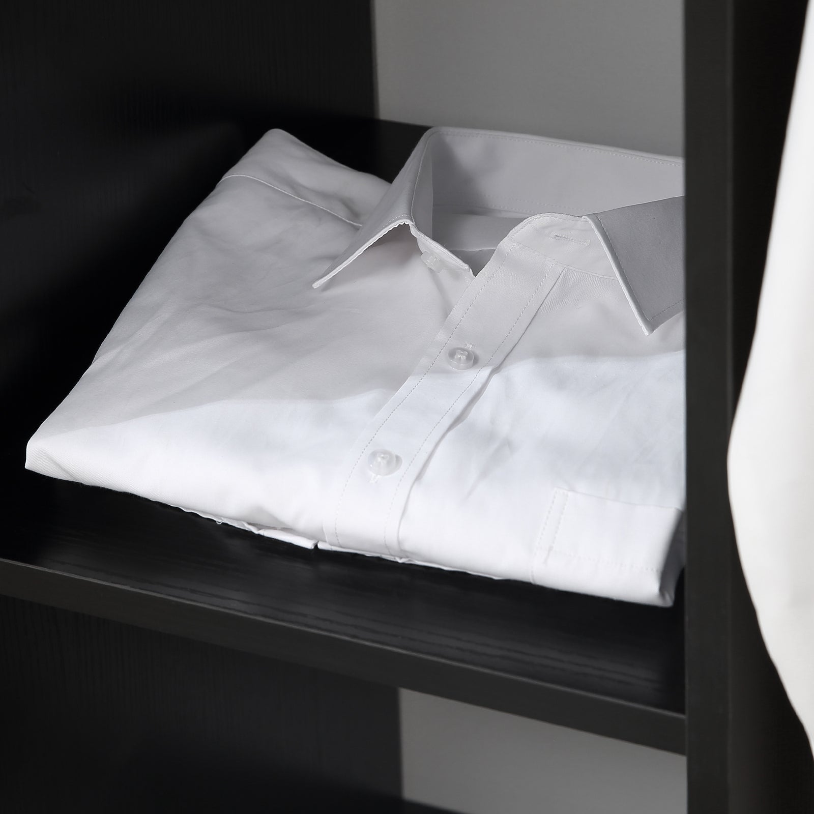 Rolling Open Wardrobe Hanging Rail Storage Shelves Clothes | One Size | Black