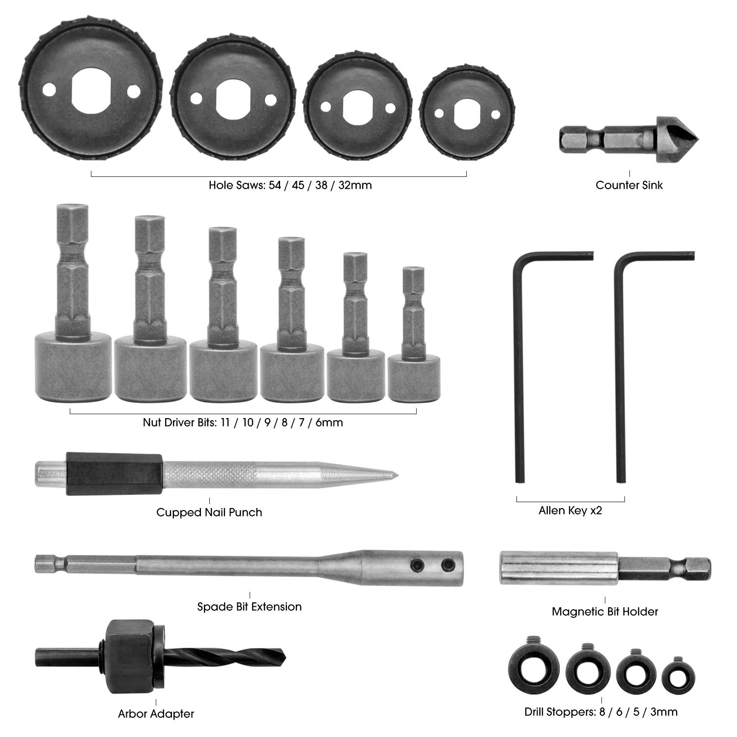 Drill Bit Multi Tool Set 246pc Multi-purpose Screwdriver Bits & Carry Case