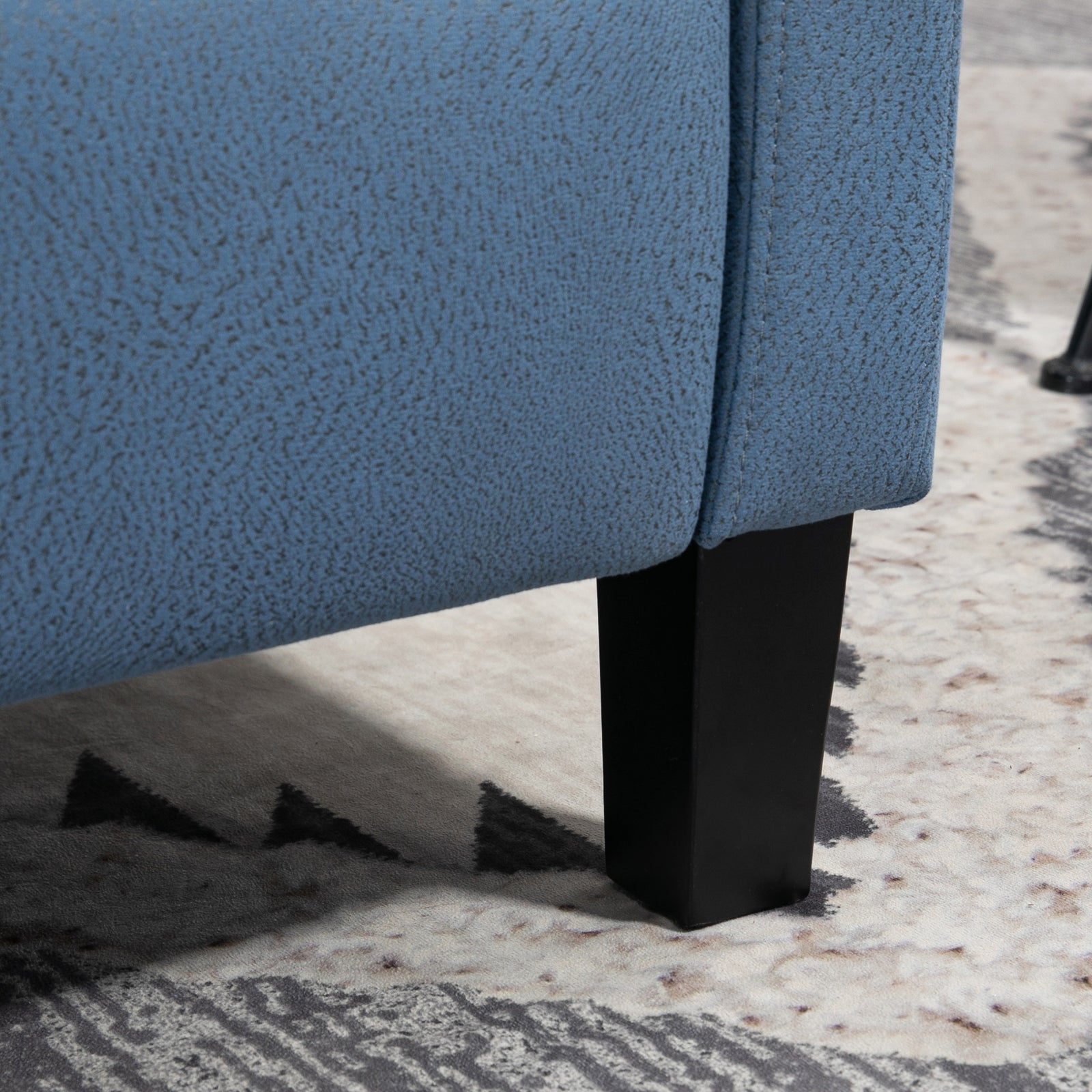 Button Tufted Microfibre Recliner Armchair | Blue