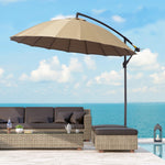 3m Cantilever Shanghai Parasol W/ Crank & Cross Base | Beige