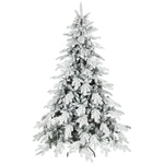 Christmas Tree With Flocked Realistic Tips, Hinged Xmas Tree | 7ft | Green
