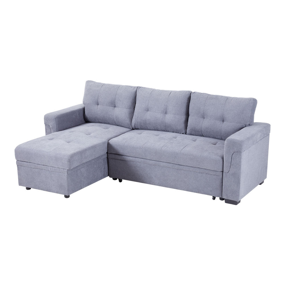 3-seater Upholstered Corner Sofa Bed With Storage