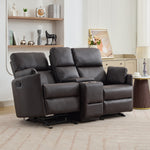 Hudson 2 Seat Rocker Recliner Sofa With Centre Console | Brown