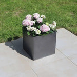 Zinc Galvanised Square Planter | 50cm x 50cm x 50cm | Silver Black