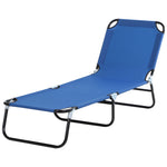Portable Folding Lounger W/ Adjustable Back | Set-of-1 | Blue
