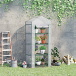 4-tier Portable Greenhouse W/ Pe Cover | White
