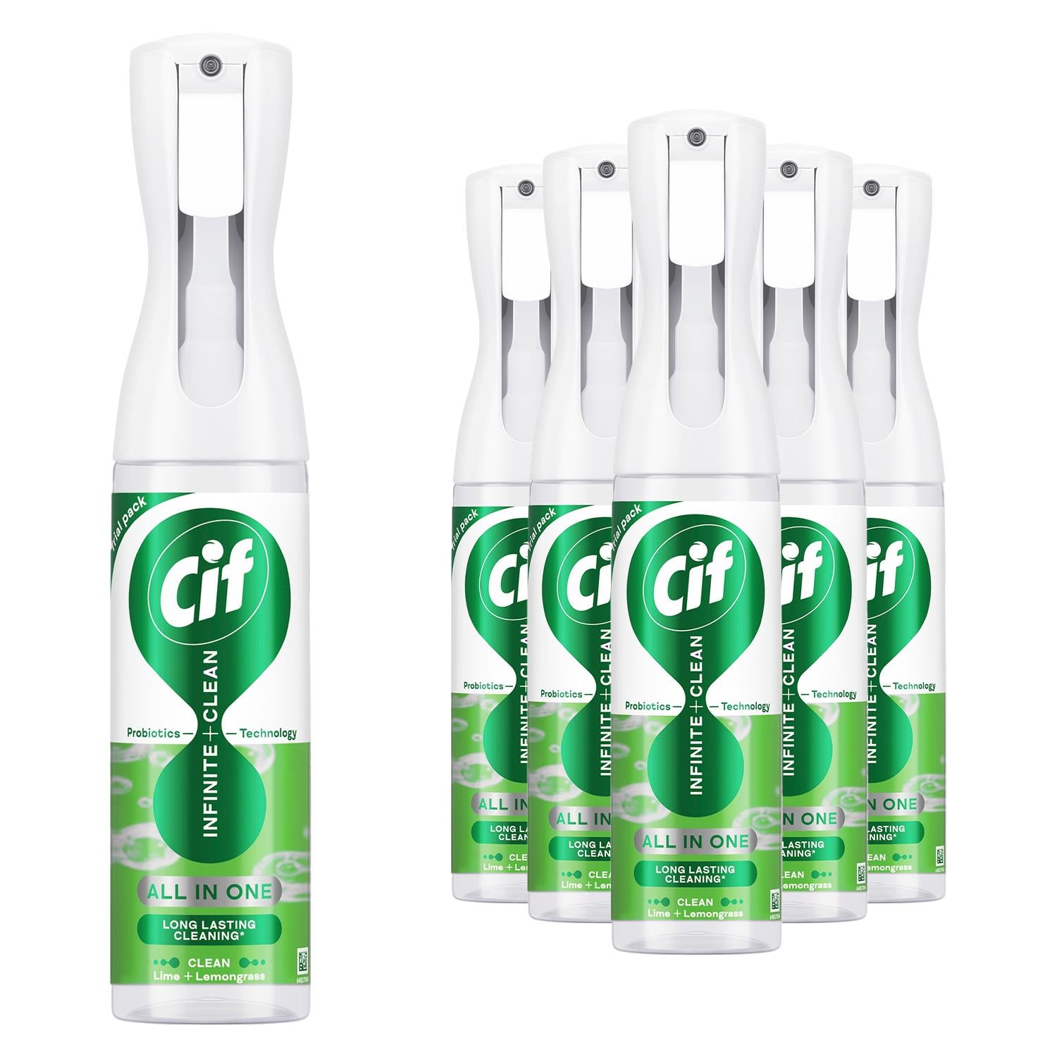 Infinite Clean All In One Cleaner Spraylime & Lemongrass, 6 Pk Of 250ml