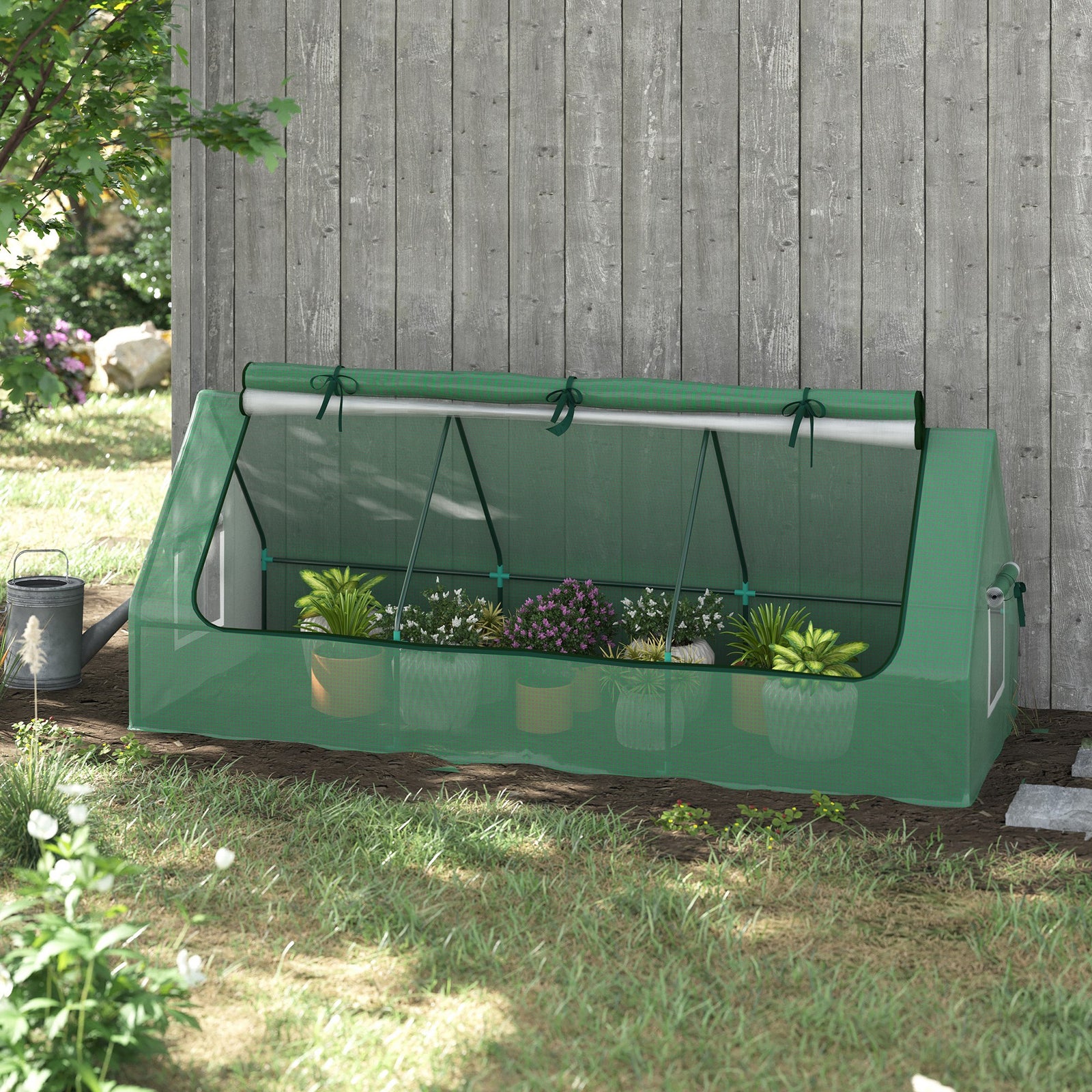 Mini Polytunnel Greenhouse W/ Mesh Windows