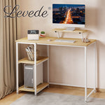 Computer Desk Home Office Table With Storage Shelves Monitor Stand | Oak