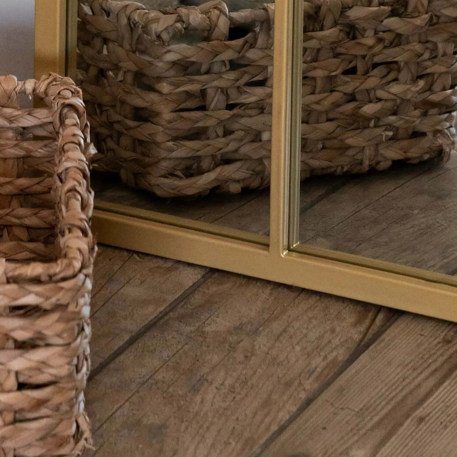Tomi - Metal Arched Lattice Window Mirror | 180cm x 90cm | Gold