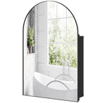 HOMCOM Bathroom Mirror Cabinet With Mirror Arched Wall Cabinet Black