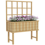 Raised Garden Bed With Trellis & Drain Holes | Yellow