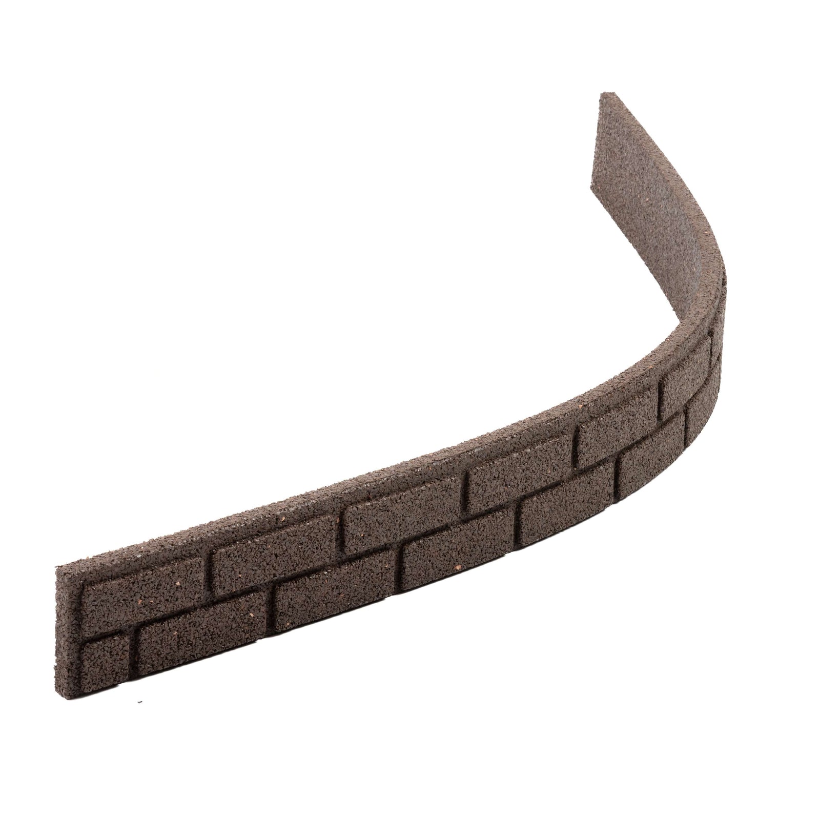 Recycled Rubber Brick Effect Garden Edging Border 1.2m | Set of 1 | Brown