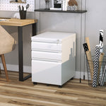 3 Drawer File Cabinet Lockable Metal Filling Cabinet | One Size | White