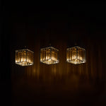 3-light Crystal Pendant Light Height Adjustable Rectangular Ceiling Chandelier | Black