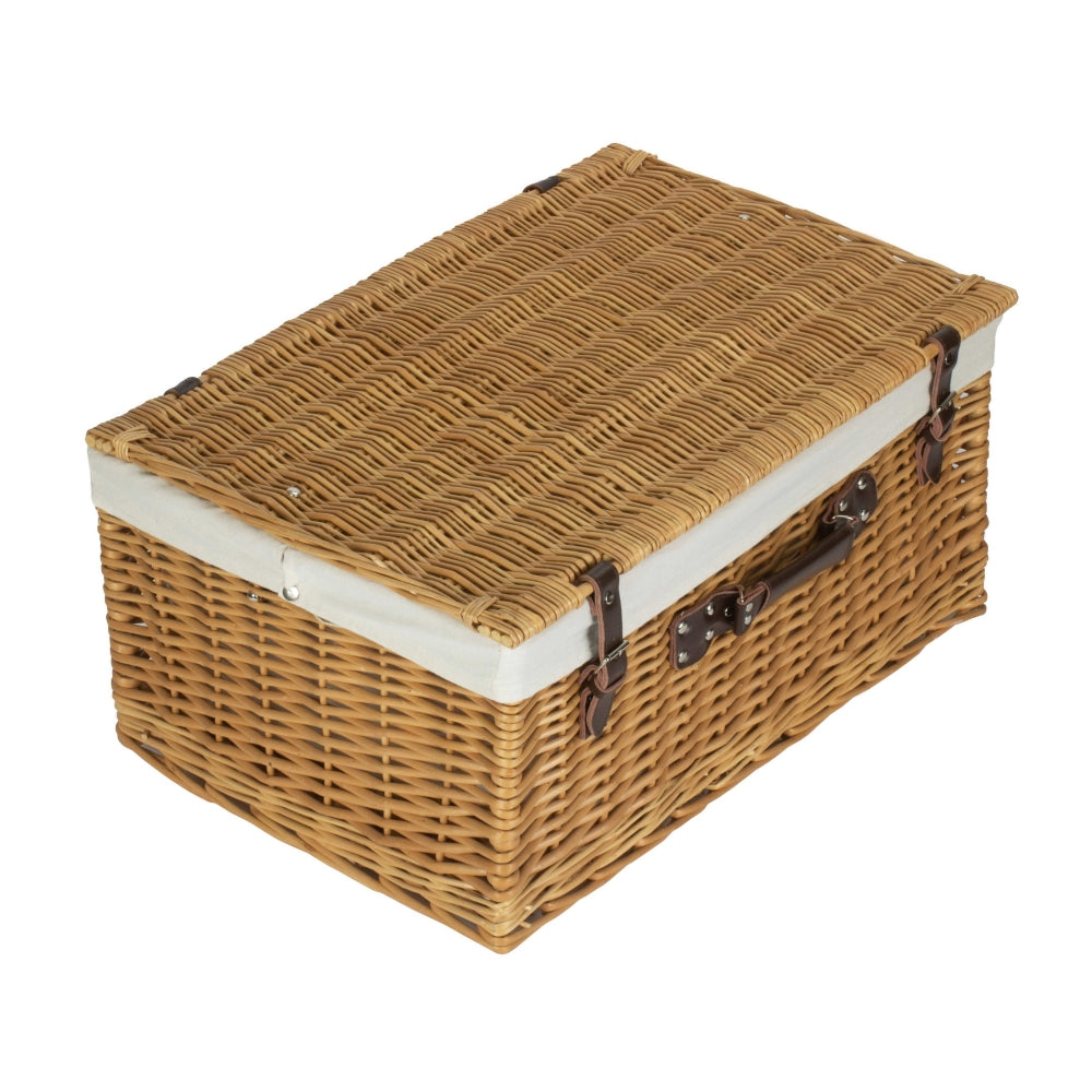 Wicker Buff 60cm Picnic Basket | White