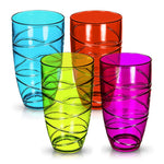 Swirl Multicolour Plastic Tumbler Set Of 4