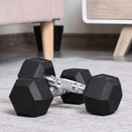 2x4kg Rubber Hex Dumbbells For Home Gym | Black