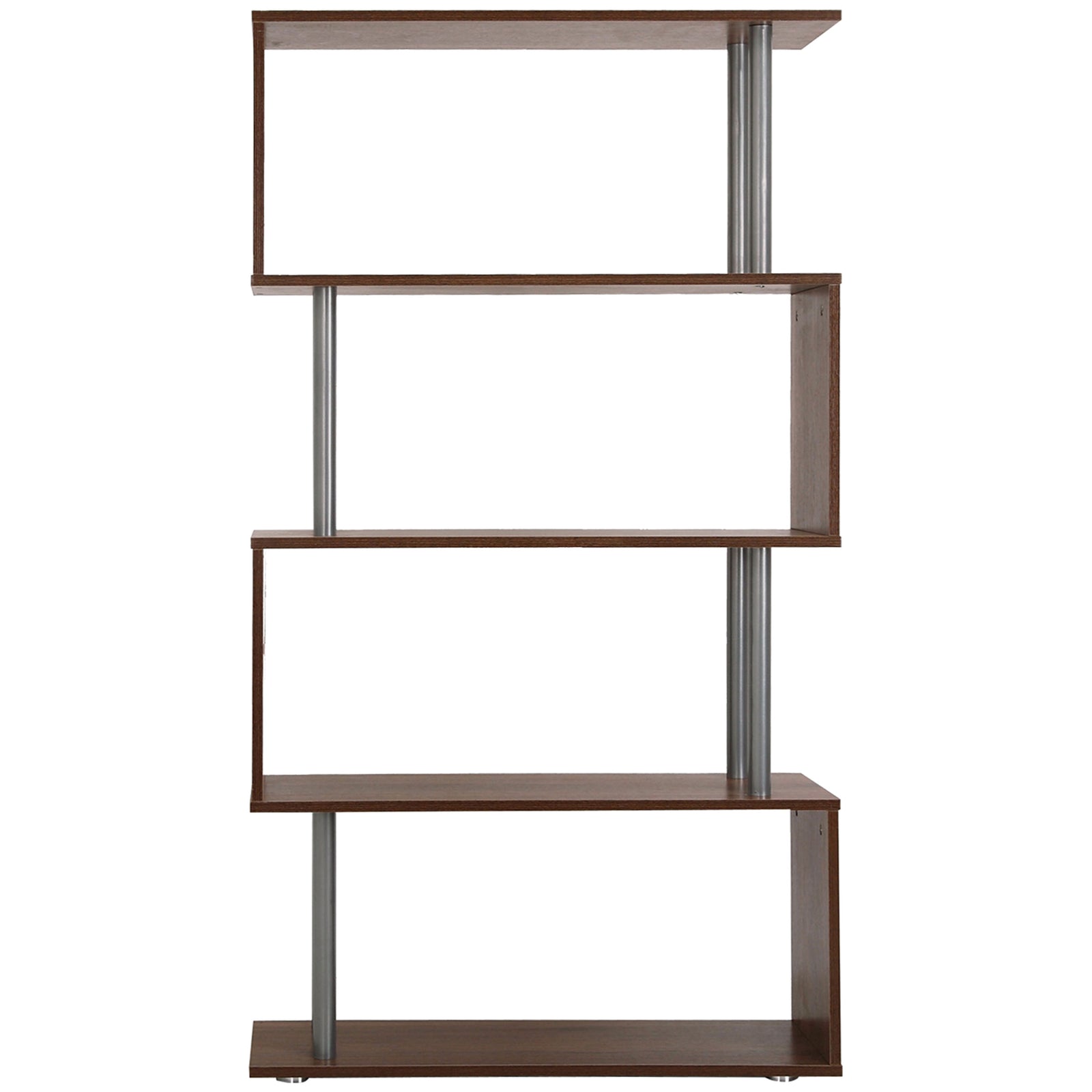 HOMCOM 5 Shelf Storage Bookcase Wooden Cd Book Case Unit
