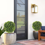 HOMCOM Set Of 2 40cm Artificial Boxwood Topiary Ball Bush For Indoor Outdoor
