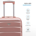 55x35x25cm Lightweight Suitcase - Cabin Carry On - Hard Shell - 4 Wheels Overhead Luggage | Cabin | Rose