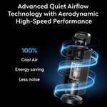Air Pro 14in Bladeless Desk Fan With Remote Control & 3 Speeds - Black
