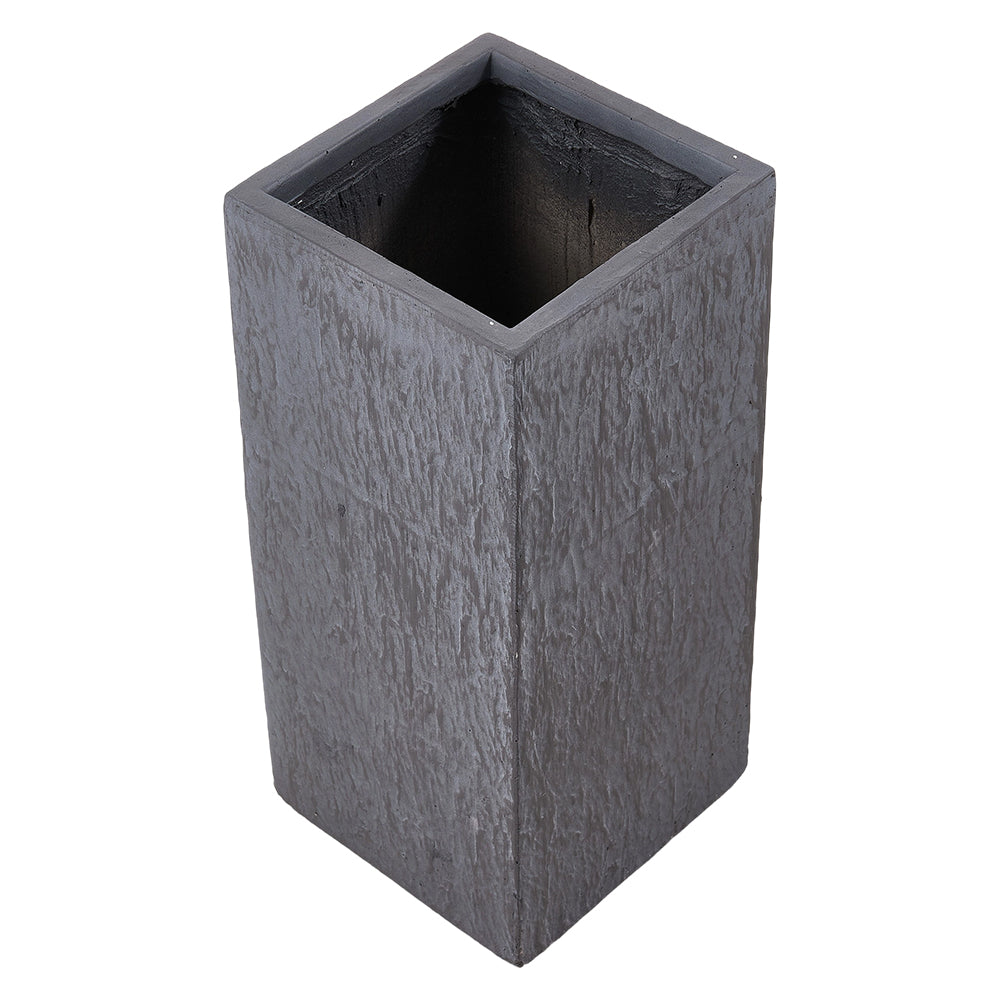 Rectangular Shaped Cement Planter Flower Pot With Drainage Holes | Small | Dark Grey