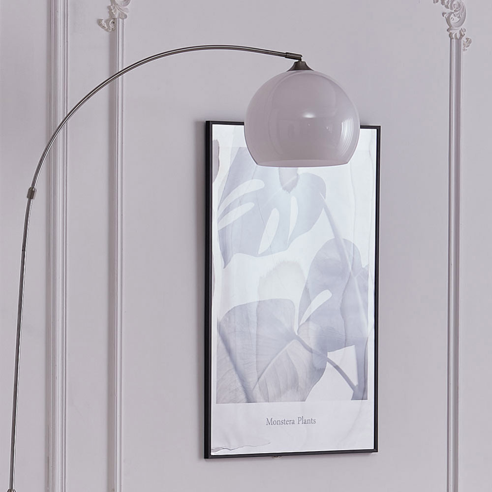 Modern Arched Floor Lamp With Marble Base Adjustable Height 145-220cm