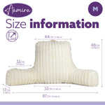 Deluxe Large Reading Pillow, Soft Ribbed Faux Fur, Shredded Memory Foam Cuddle Cuddle Cushion Backrest Arm Support | L | Cream